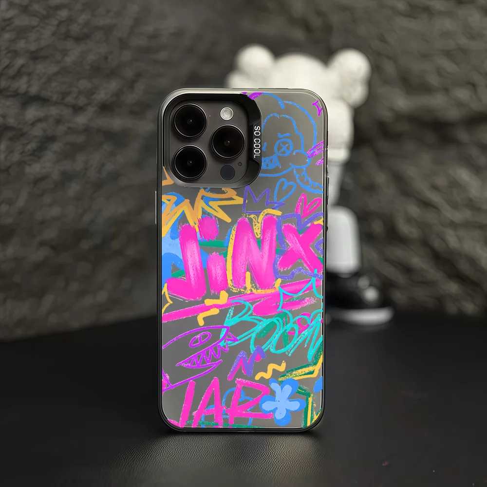 لعبة T-Trails في S-Sky Jinx جراب هاتف آيفون 12 11 13 14 15 16 17 ماكس برو بلس غطاء حماية صغير IMD اللون