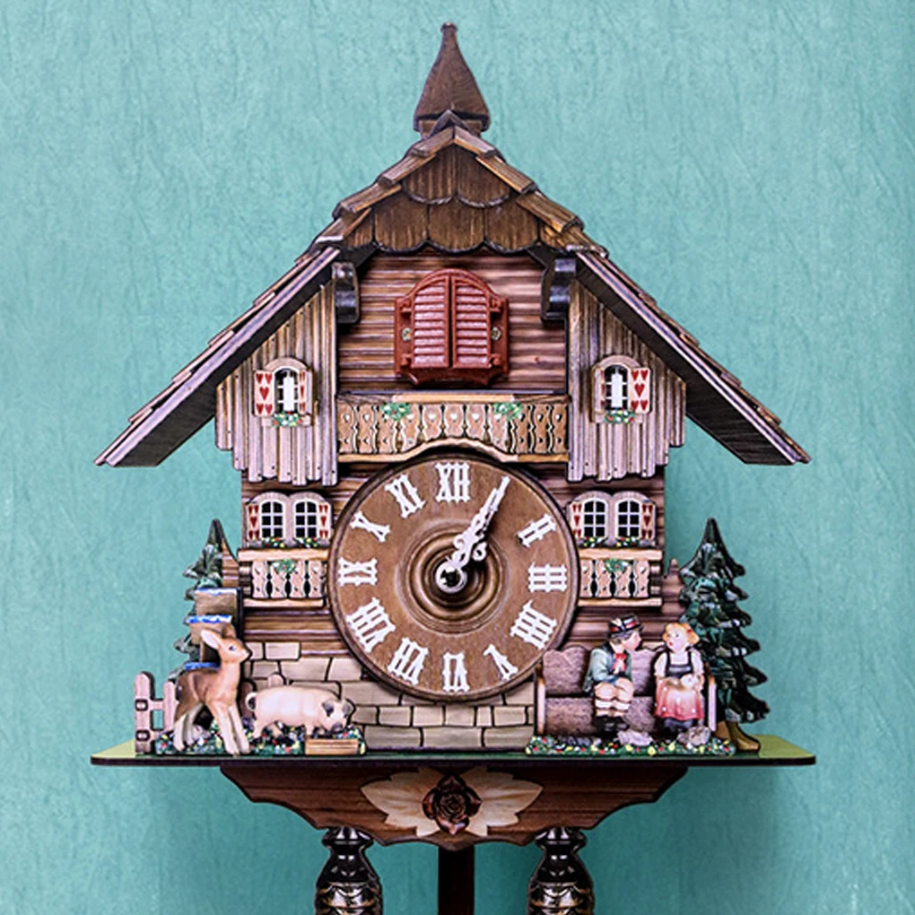 Cuckoo Clock Living Room vintage Wall Clock Bird Cuckoo Alarm Clock Children Unicorn Decorations Home Black Forest Chalet Clock