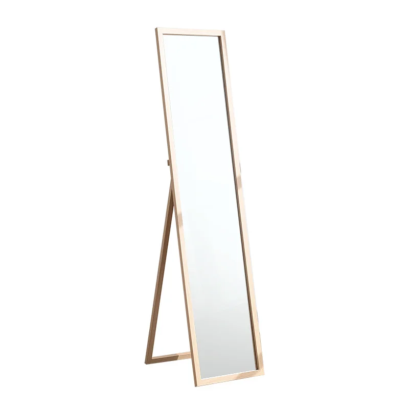 

Log wind full body mirror household high definition dressing mirror wall hanging floor type bedroom fitting