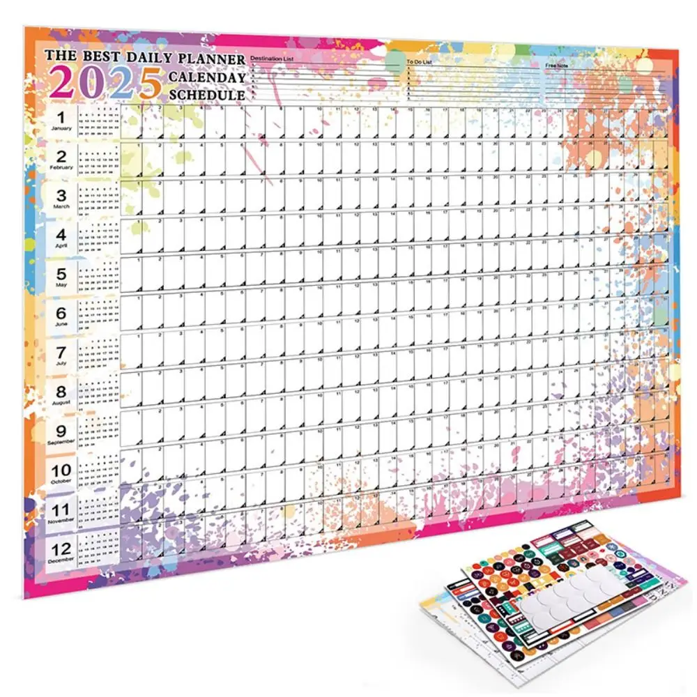 Agenda Schedule 2025 Wall Calendar Planner Organizing Planning To Do List 2025 Wall Hanging Calendar Memo Pad 365 Days