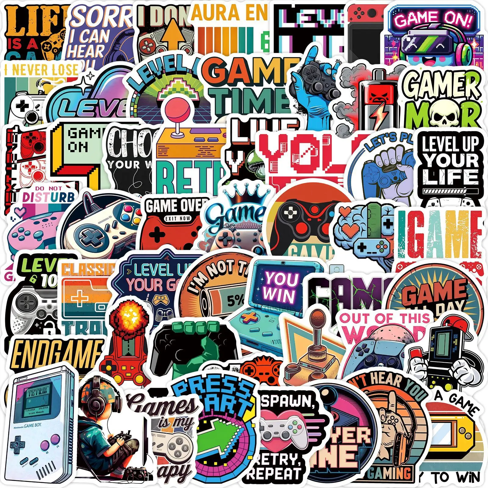 10/50PCS Game Console Controller Cartoon Stickers Game Machine Elements Graffiti Decoration Notebook Suitcase Phone Guitar Toys