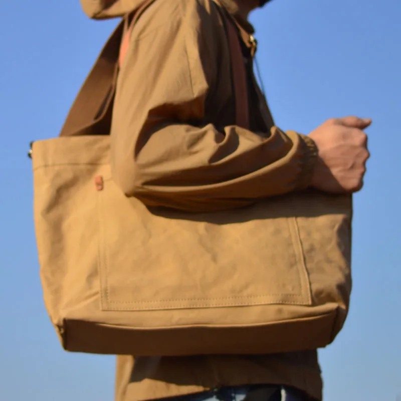 

AETOO Original retro canvas bag men's Unisex simple Japanese crossbody bag all casual student single shoulder