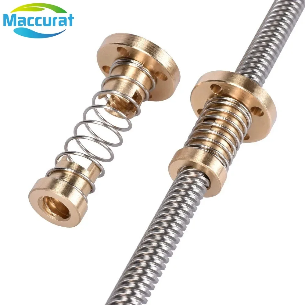 T8 Anti Backlash Spring Loaded Nut Pitch 2mm Lead 8mm Elimination Gap Nut for 8mm Threaded Rod DIY CNC 3D Printer Parts