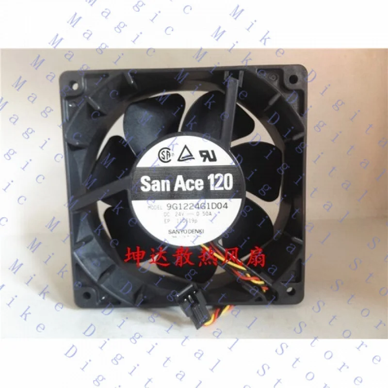 

H 1 PCS FOR SANYO Fan 9G1224G1D04 DC24V 0.50A 120*120*38MM 3-wire inverter fan