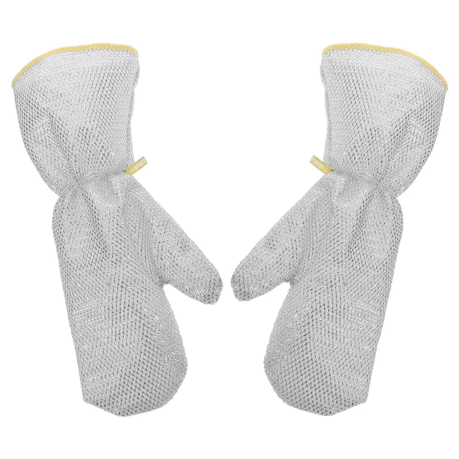 

2Pcs Silver Wire Dishwashing Gloves Heavy Duty Heat Resistant Non Slip Waterproof Kitchen Cleaning Gloves Working Mitten