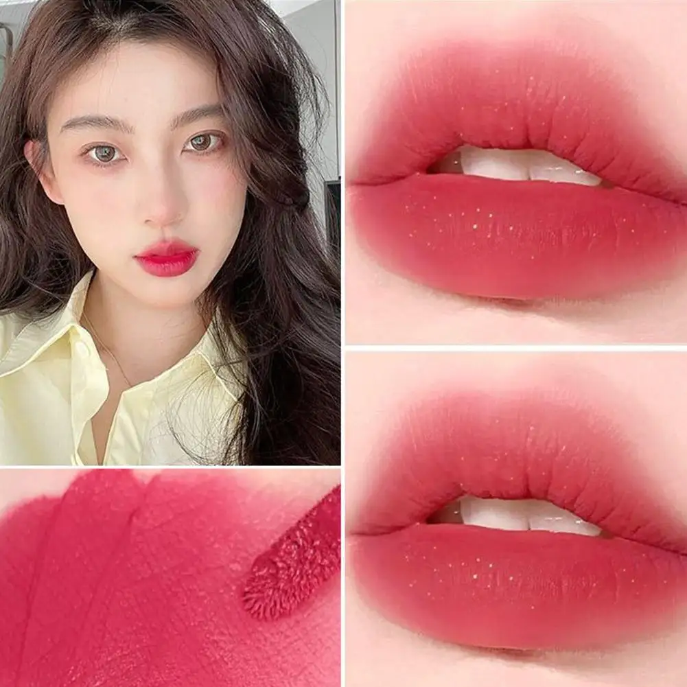 Vernis à lèvres rose fleurs de cerisier confits, velours mat, ne se décolore pas, crème à lèvres imperméable, brillant à lèvres, maquillage pour femmes