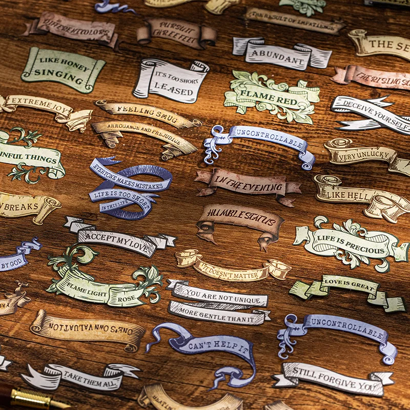 

30pcs/1lot Kawaii Scrapbook Stickers Classical Study Junk Journal Gold Planner Stationery Decorative