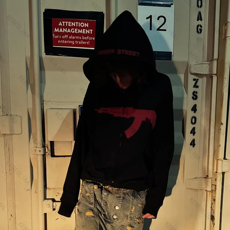 Y2k فاسق طباعة الهيب هوب الجرونج الرجعية الموضة العصرية شارع العليا تنوعا فضفاضة تناسب الأوروبية الأمريكية الكلاسيكية روك للجنسين هوديس