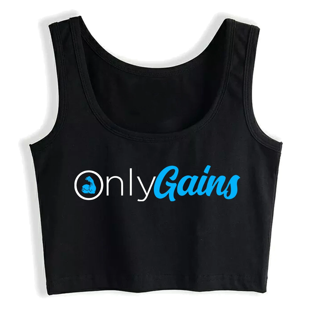 Only Gains Design Sports Fitness Training Tank Tops Girl\'s Fashion Trends Sexy Slim Fit Crop Top Customizable Cotton Camisole