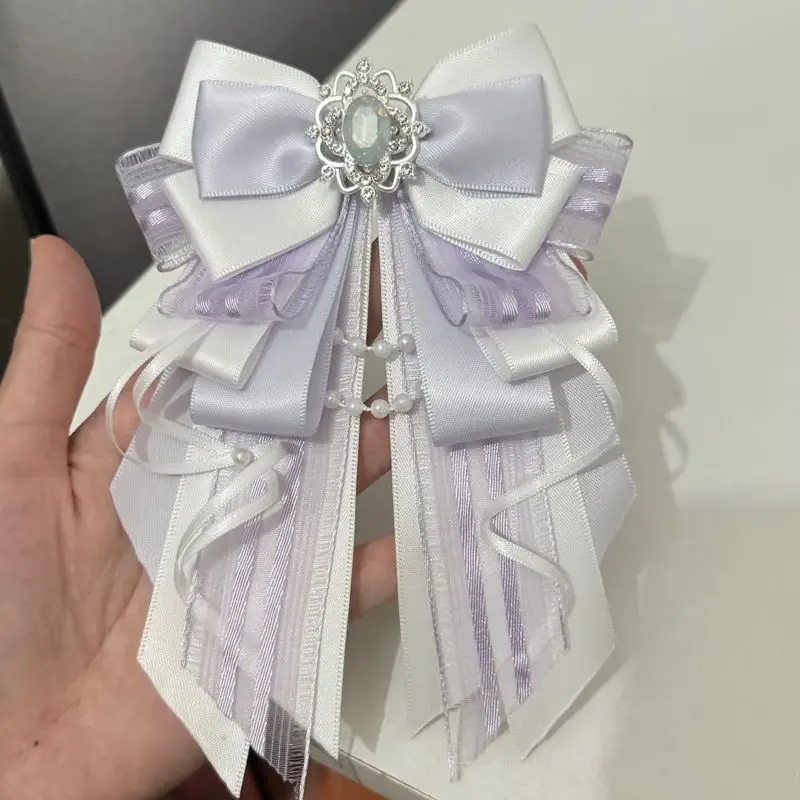 

Pure Handmade Lolita Bow Cosplay Bow Tie Anime Support Stick Angel Wings Bowkont Shirt Collar Flower High End Rhinestone Brooch