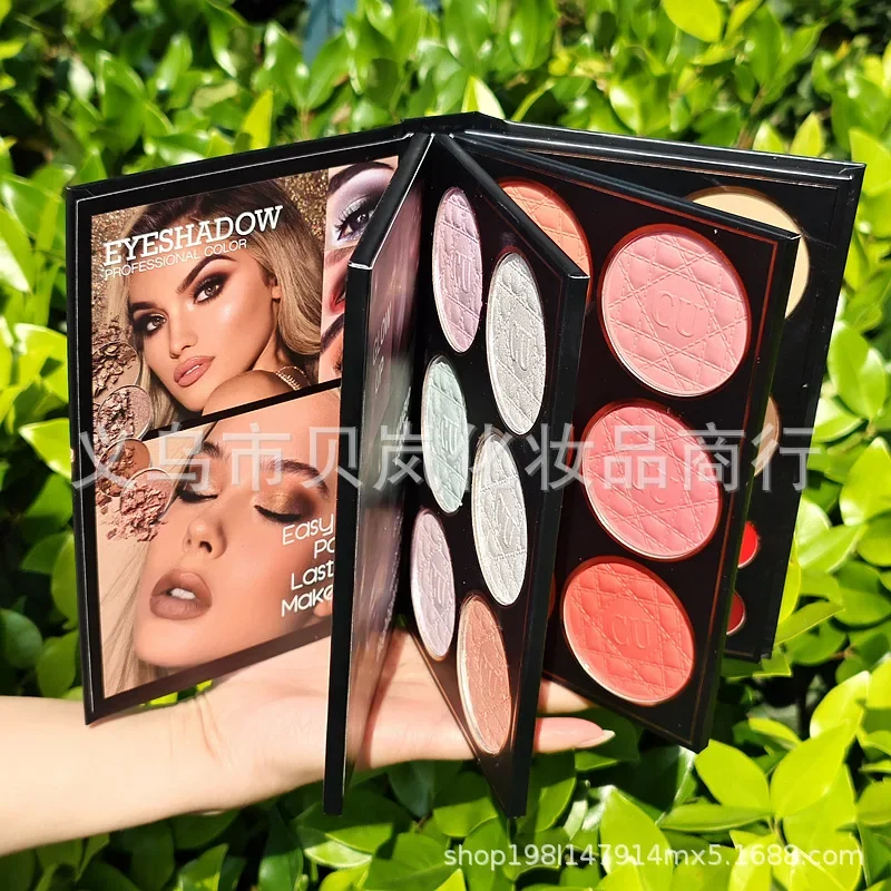 Paleta de sombras de ojos de 48 colores, Kit de sombras de ojos profesionales de larga duración con brillo metálico mate para libro de maquillaje de escenario