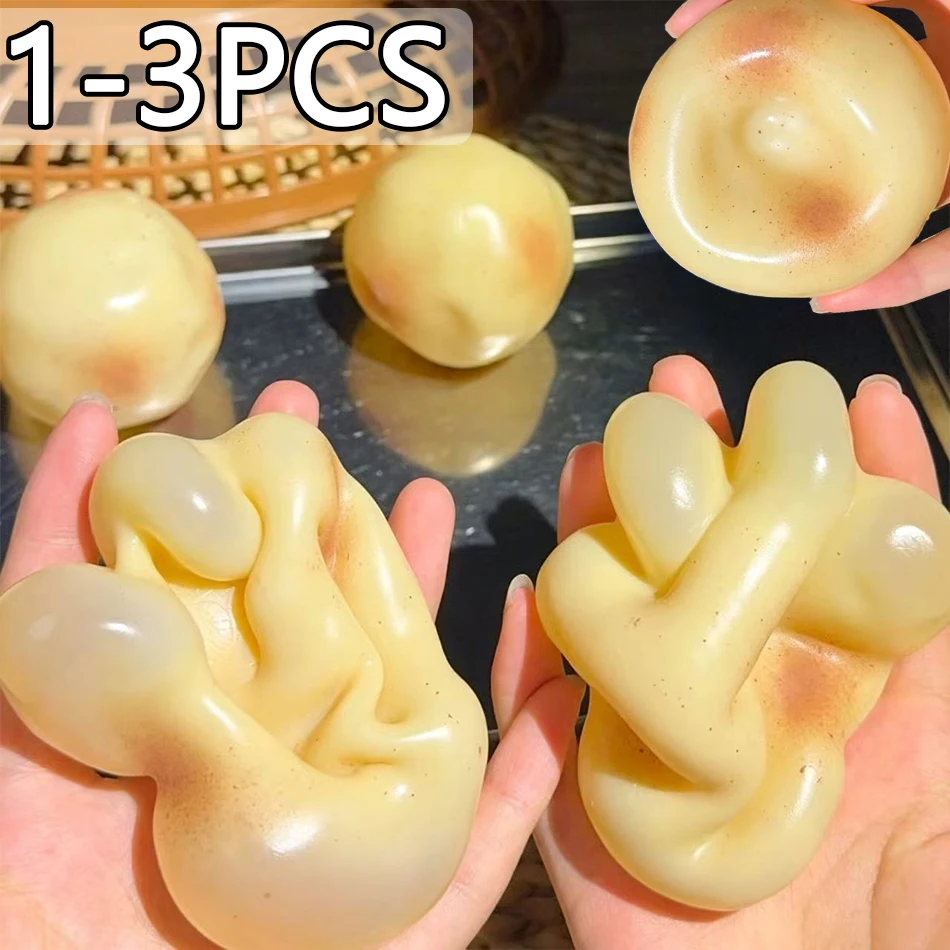 HOT1-3PCS Cute Potato Squishy Stress Ball Vaseline Texture Moldable Slow Rebound Soft Touch Sensory Fidget Toy For Stress Relief