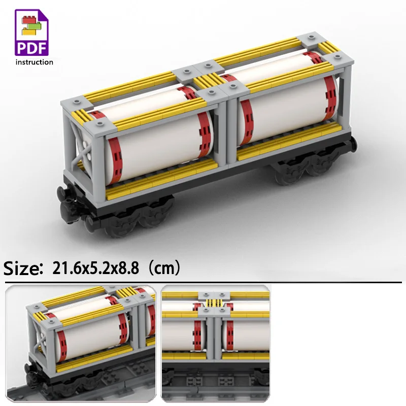 MOC Brandstof Gas Tank Bouwstenen Kit Wijnvaten Goederen Container Heftruck Bakstenen Speelgoed Jongens Cadeau