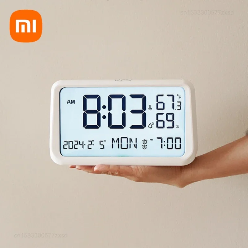 Xiaomi Desktop LCD Digital Alarm Clock Multi functional Living Room Clock Room Electronic Clock Night Light Creative Decoration