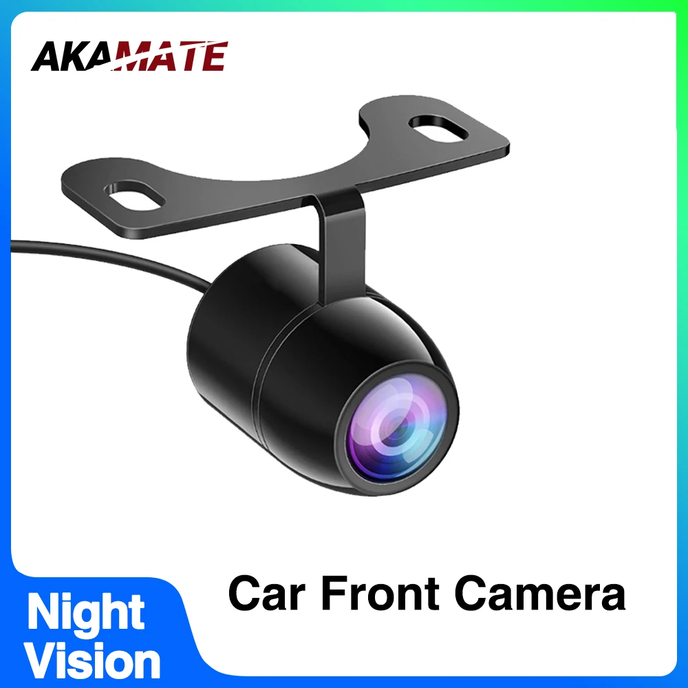 AKAMATE Front View Camera 720P Car Night Vision Waterproof Parking Camera Wide Angle Vision for Car Radio Dash Monitor Head Unit