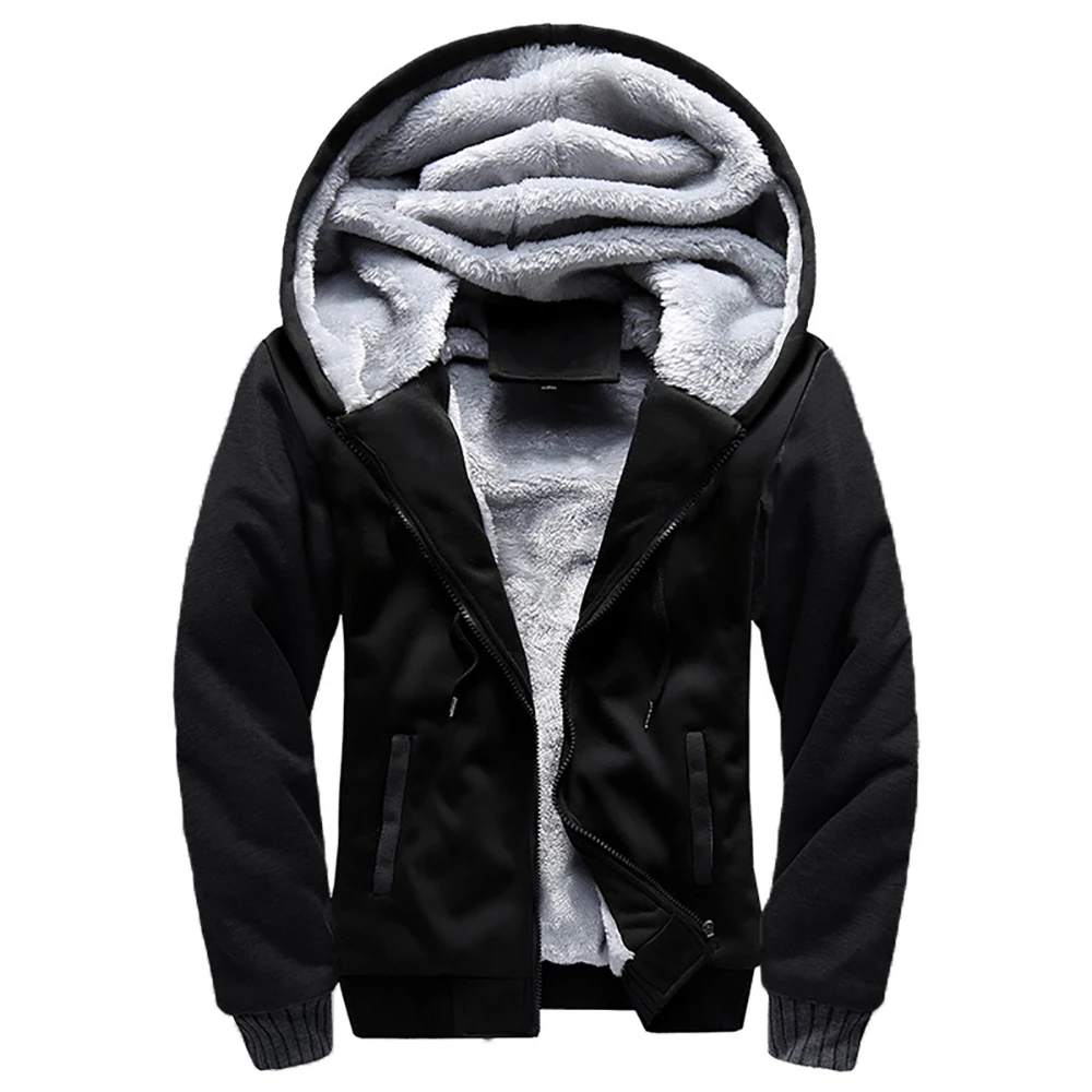 2023 New Winter Men's Coats Thicken Warm Jackets for Men Fleece Coat Men Casual Hoodies Streetwear Long Sleeve Tops Clothing