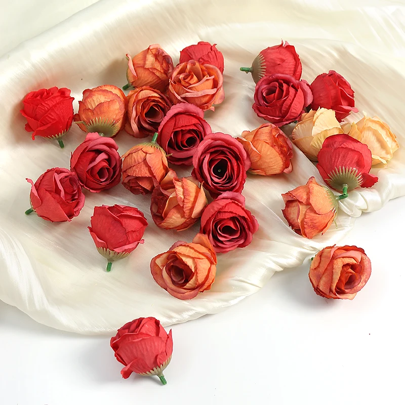 10/20 sztuk Rose sztuczne kwiaty do wystroju domu ślub dekoracja ślubna dostarcza sztuczne kwiaty DIY wieniec panny młodej akcesoria — zdjęcie 6