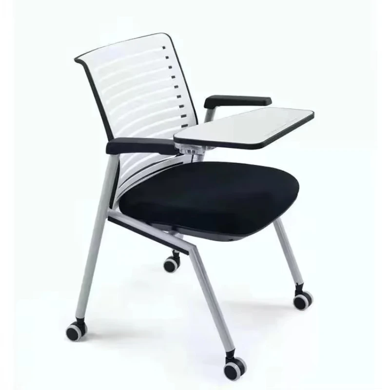 Office Staff Training Chair with Writing Board Wheels Office Chair Conference Chair Movable Folding Computer Chair durable