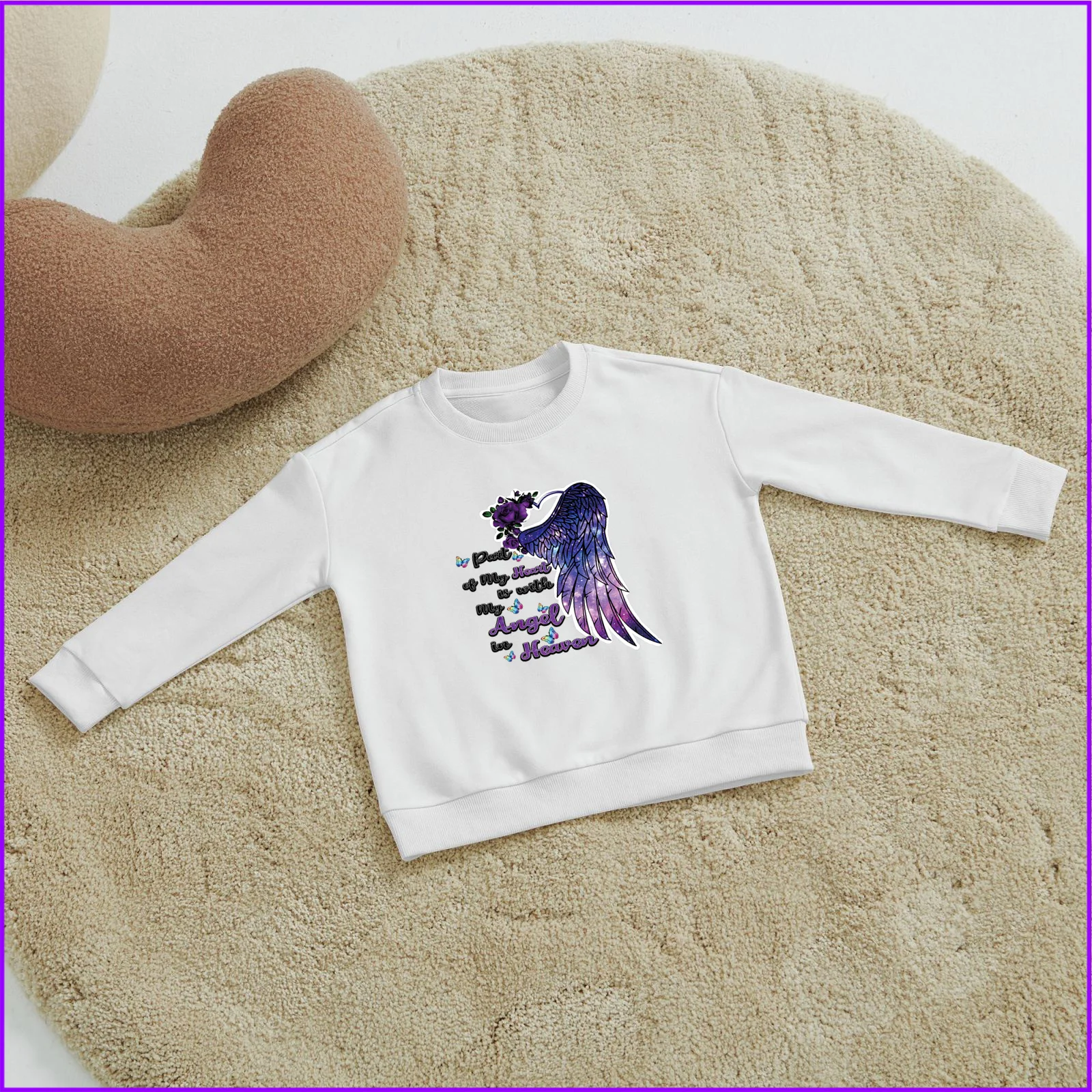 Part Of My Heart Is With My Angel In Heaven Sja1277 Kids Boys Girls Hoodies Sweatshirts Wednesday Outerwear Sweaters Winter Tees