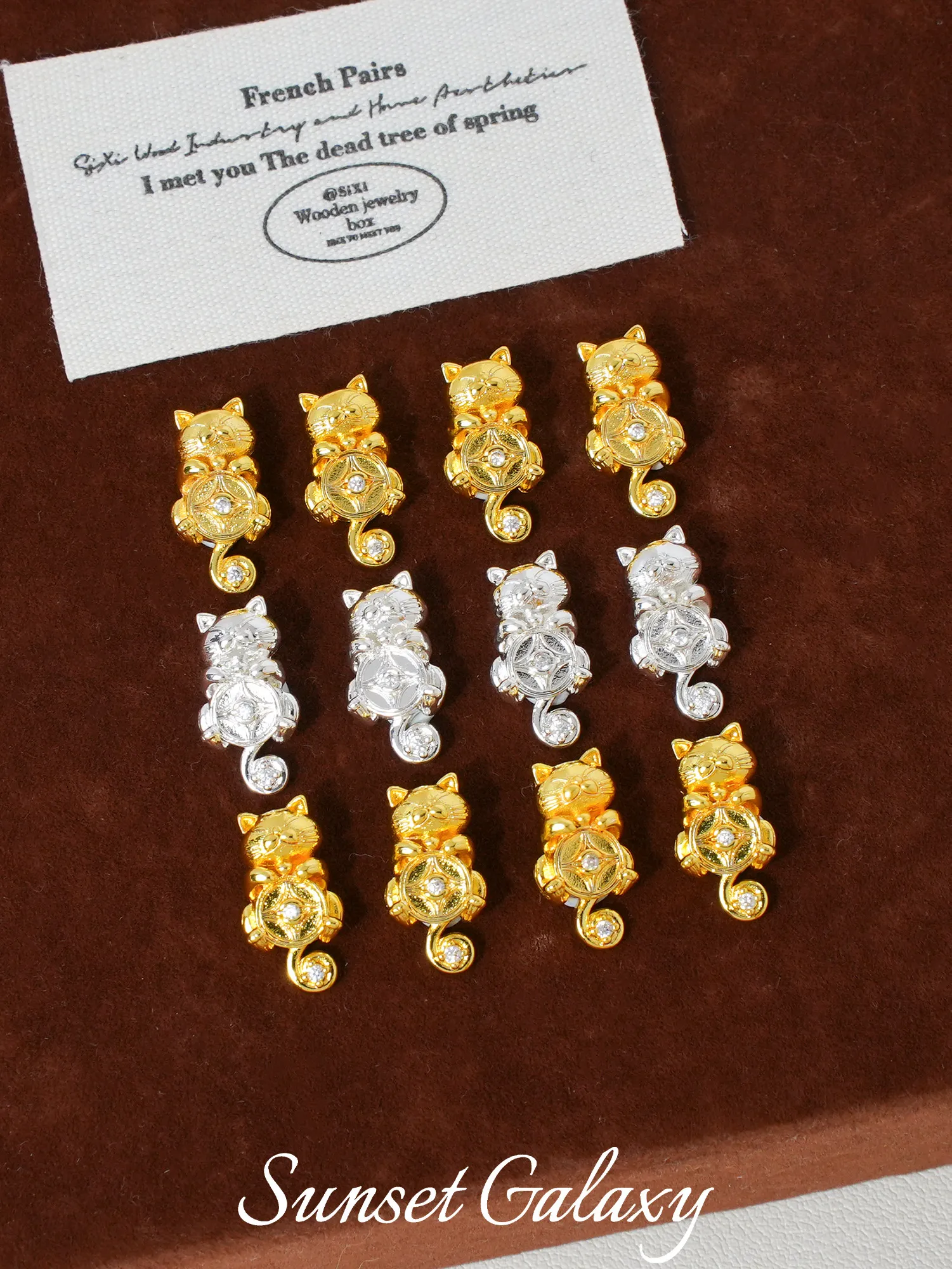 18k Good Luck Lucky Copper Coins Cat Niche Beads Handmade DIY Bracelet Necklace Jewelry Accessories Materials