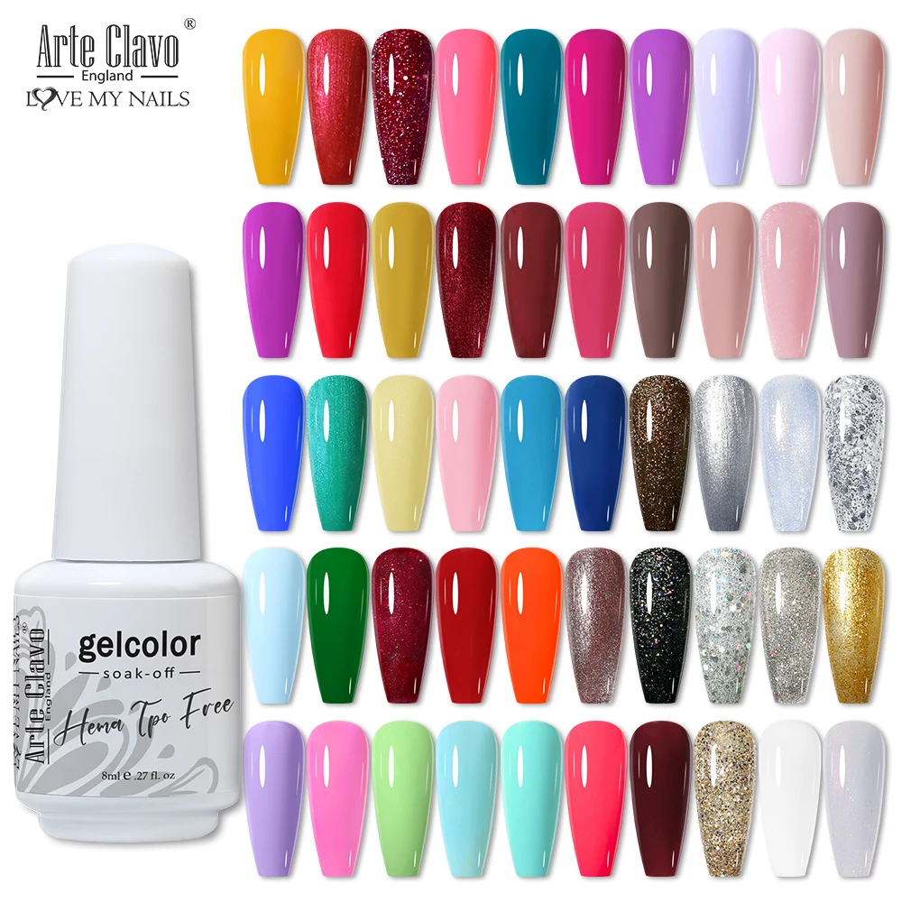 Arte Clavo 8ml rouge rose couleurs Gel vernis à ongles paillettes ongles Art TPO-Free bouteille UV Gel vernis HEMA-Free LED laque tremper