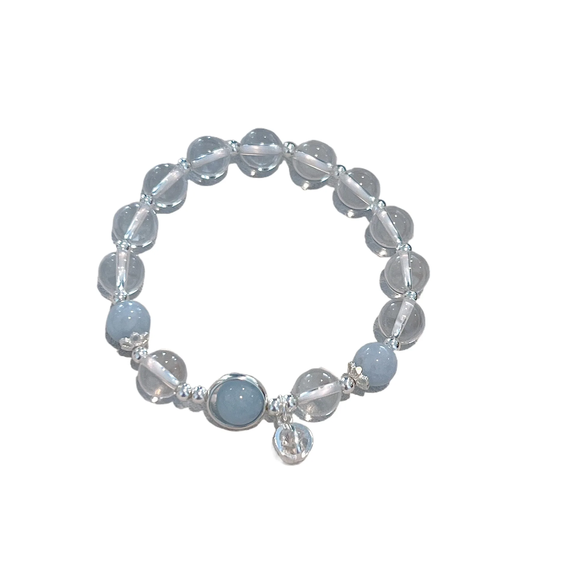 Transfer beads summer cool white crystal blue crystal girl's little fresh bracelet