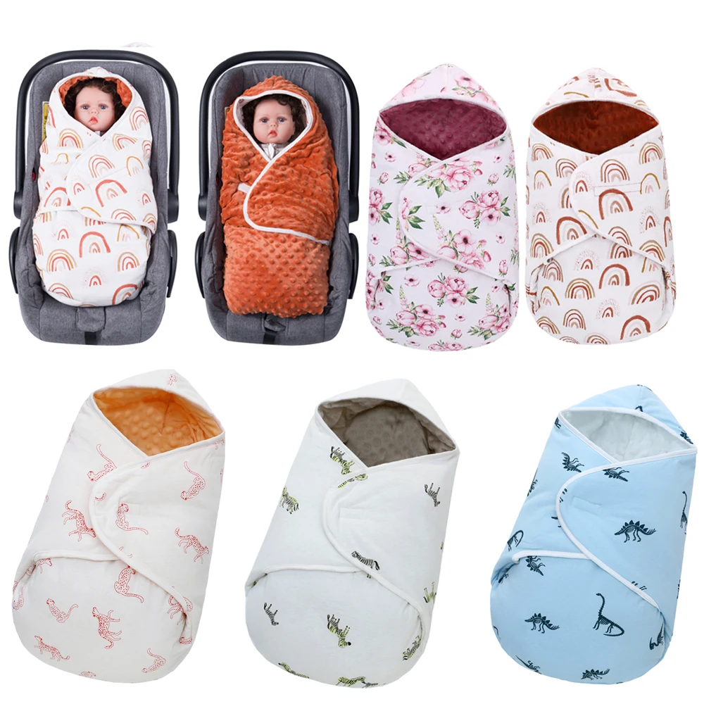 Winter Swaddling Blanket Newborn Shower Blanket Wrap Sleep Sack Unisex for Babies Boys Girls Stroller Wrap Crib Bedding