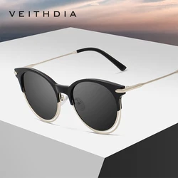 VEITHDIA Brand Alloy+TR90 Women's Polarized UV400 Lens Mirror Sun Glasses Eyewear Vintage Outdoor Sunglasses For Female V3029