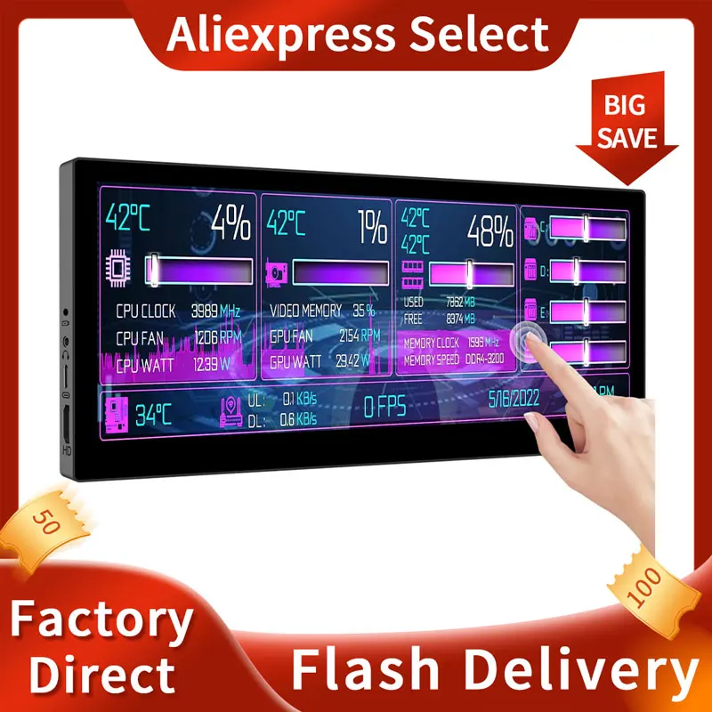 103inch-small-touchscreen-monitor-60hz-with-speaker-ips-screen-hdmi-usb-c-portable-monitor-laptop-pc-gpu-cpu-aida64-monitoring