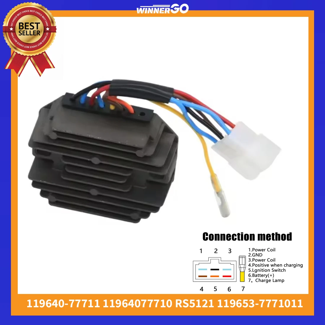 12V 280W Regler Gleichrichter für Komatsu Yanmar 3TNE74 3D74E 3D68E 119640-77710 11964077710 11964077711 11965377710 11965377711 11965377710 Dieselmotoren Maschinen Zubehör – Detail 2