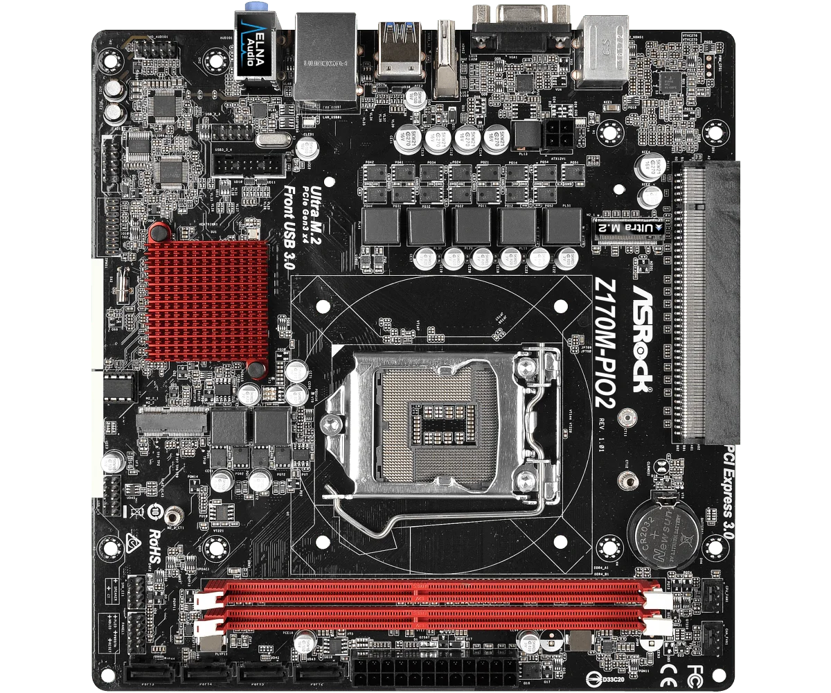 Asrock Z170M-PIO2 Motherboard Intel Z170 LGA 1151 DDR4 32GB   uDTX support i5-7400 7100 7600 6600 6100 6300 cpu