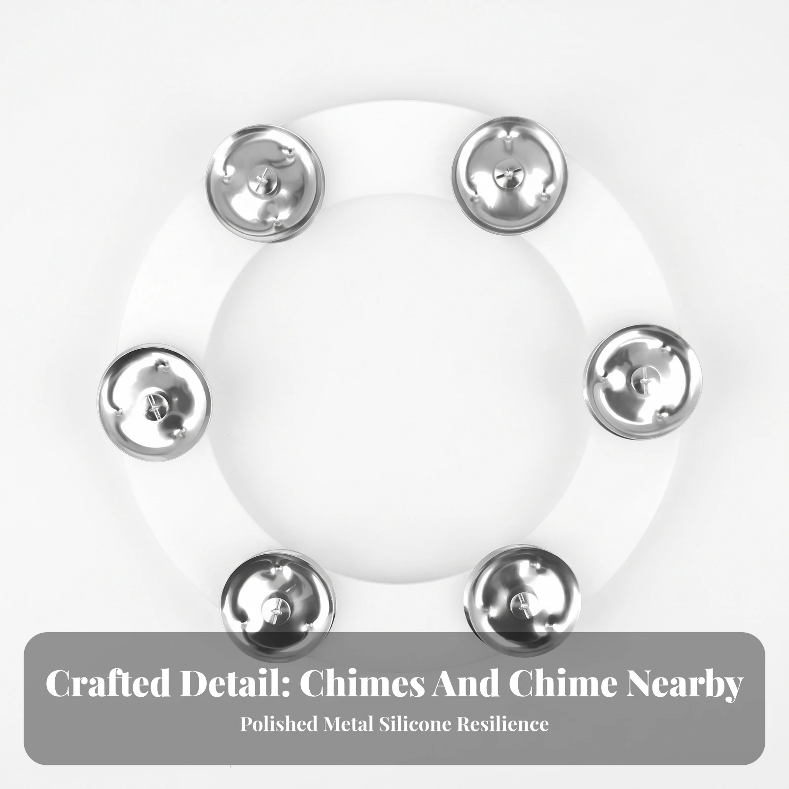 Cymbal Jingle Circle Silicone Ching Circle Cymbal with Bells Secure Percussion Accessory with Bells Sturdy for Drummers