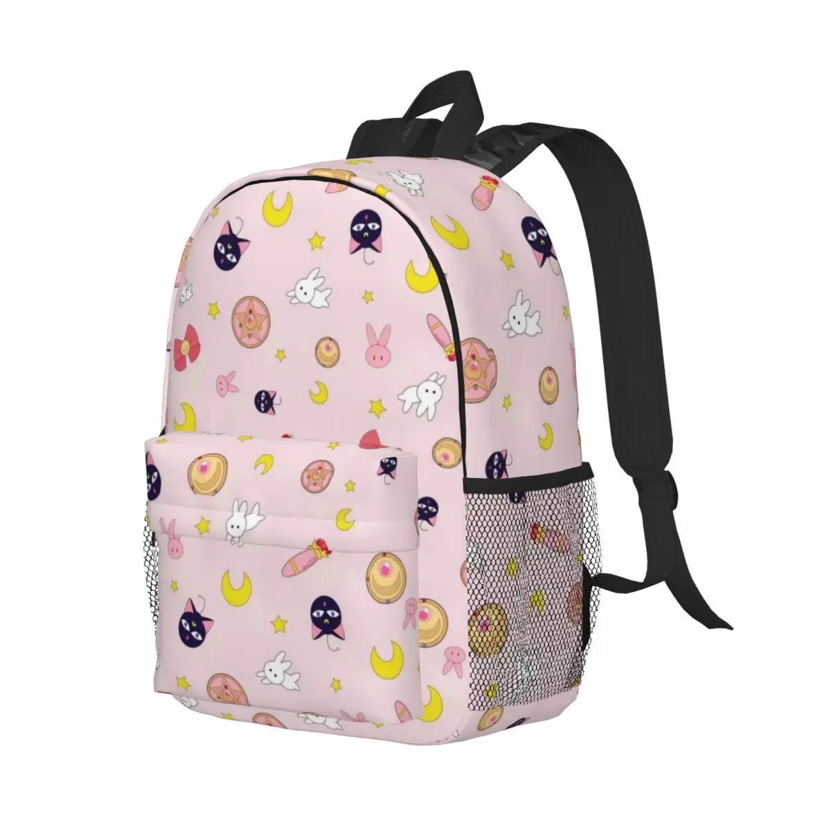 Sailor-Moon Print mochila leve, saco escolar padrão novo na moda, 15"