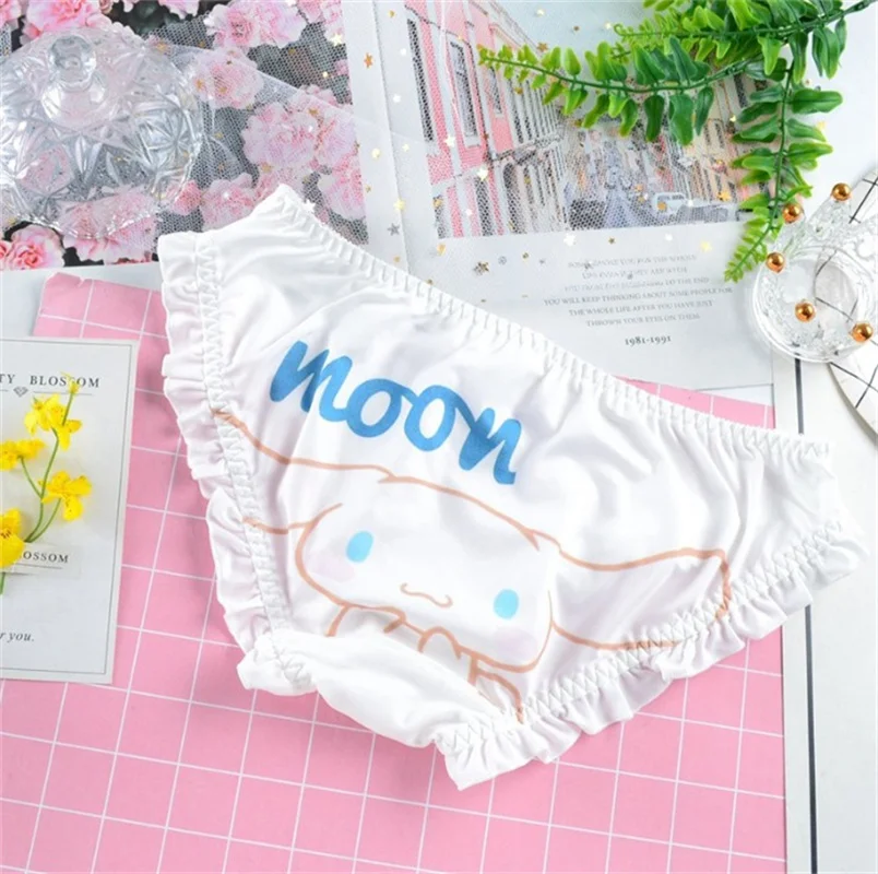 Japanese Briefs Milk Silk Panty Ladies Style Kawaii Cartoon Puppy Bunny Underwear Anime Printing Young Girl Student Underpants