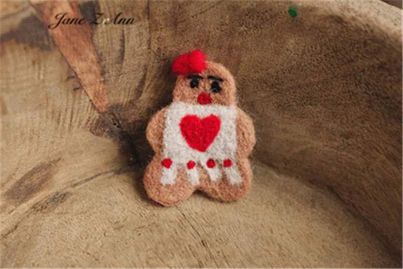 Jane Z Ann Gingerbread doll Christmas star handmade wool felt decoration  baby studio shooting accessories newborn photo props