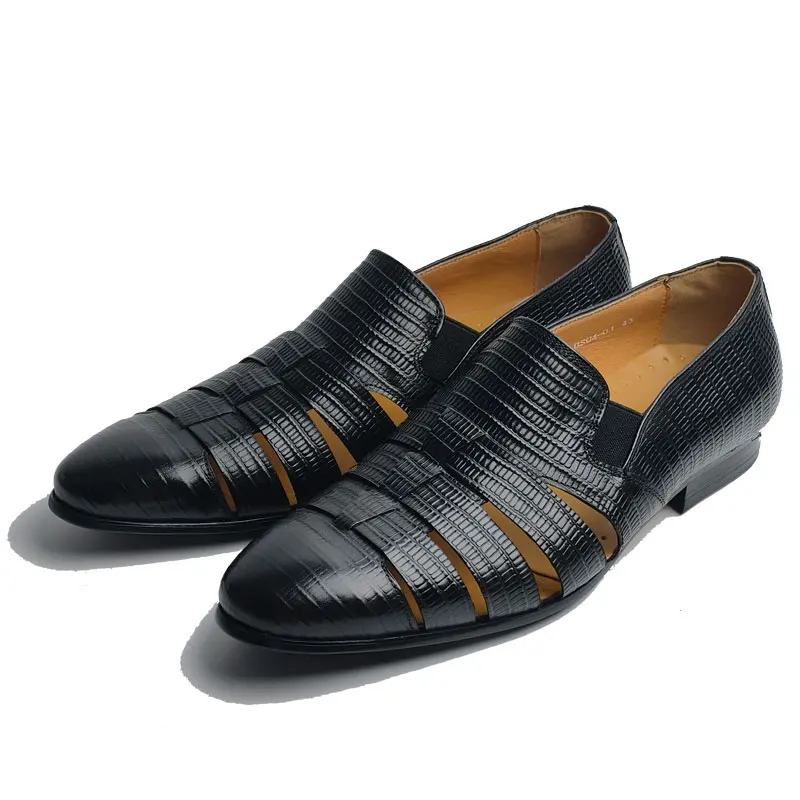 Fashion Summer Men's Leather Loafers Office Daily Comfortable One Step Causal Shoes Stylish Men's Leather Shoe Export Design New