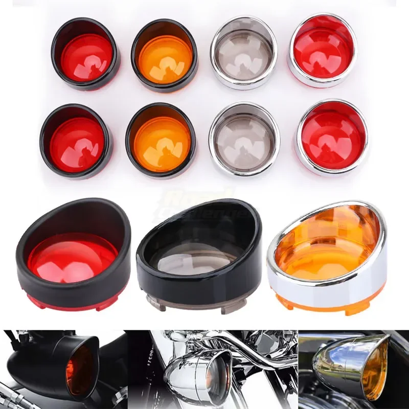 

2pcs Motorcycle Turn Signal Light Blinker Bezels Lens Cover Visor Trim Rings For Harley Softail Sportster Touring Sportster V-R