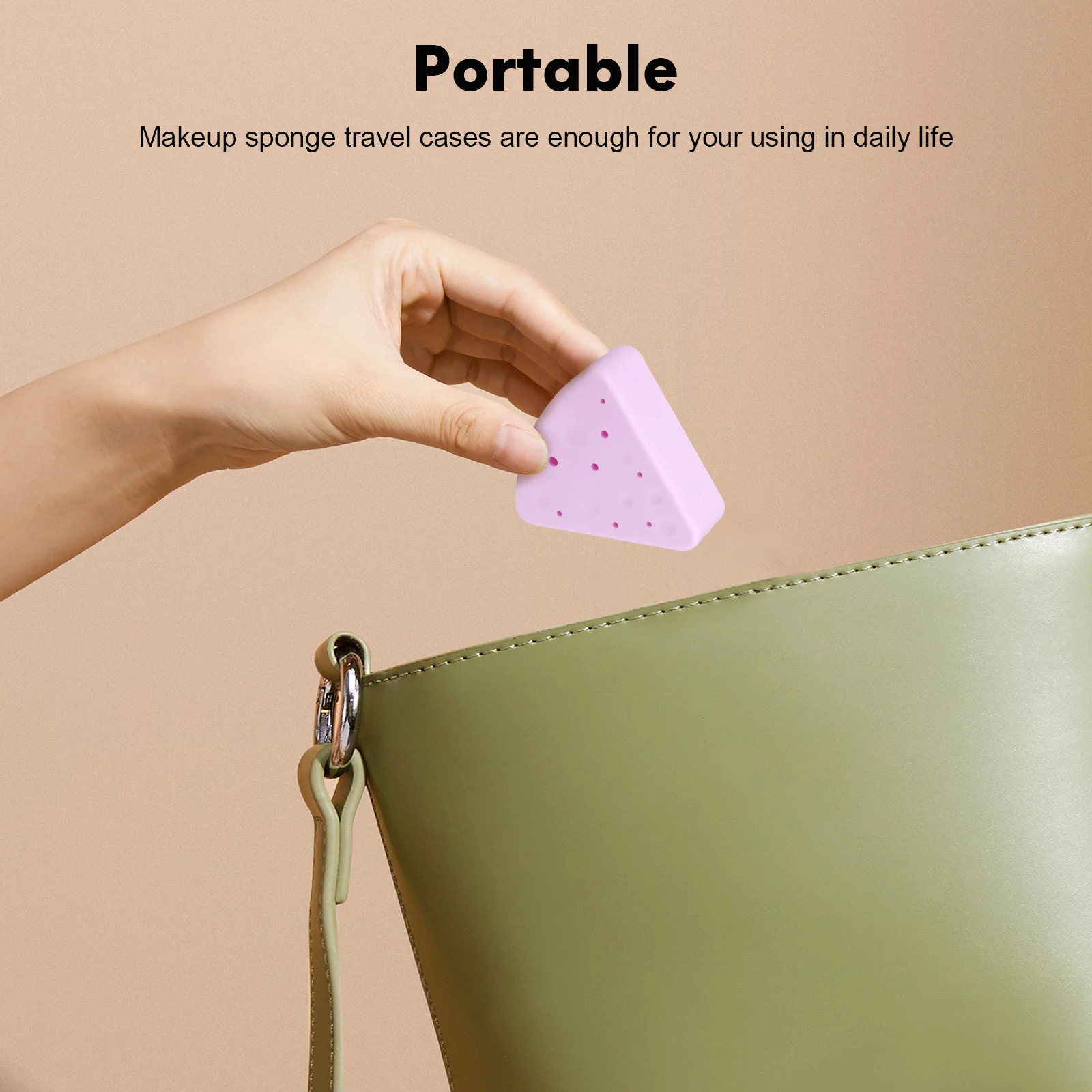 

4pcs Powder Puff Holder Triangle Makeup Sponge Travel Case Silicone Beauty Sponge Holder Ventilation Design For Makeup