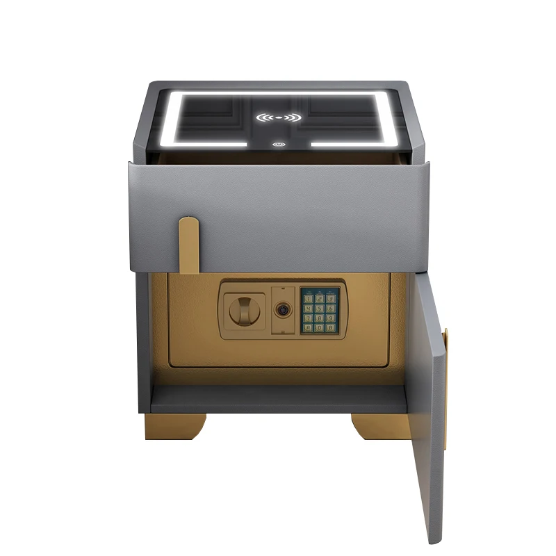 Premium sense multi-functional smart bedside table safe integrated modern simple minimalist safe