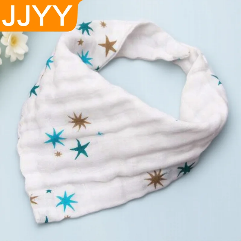 Soft Cartoon Print Snap-On Drool Bib for Infants with Pleated Design Triangle Baby Bibs Absorbent Towel Feeding Accessories