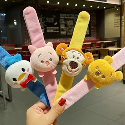 Disney Cartoon Pat Circle Anime Figure Winnie The Pooh Donald Duck Plush Doll Bracelet for Girls Toys Birthday Gift