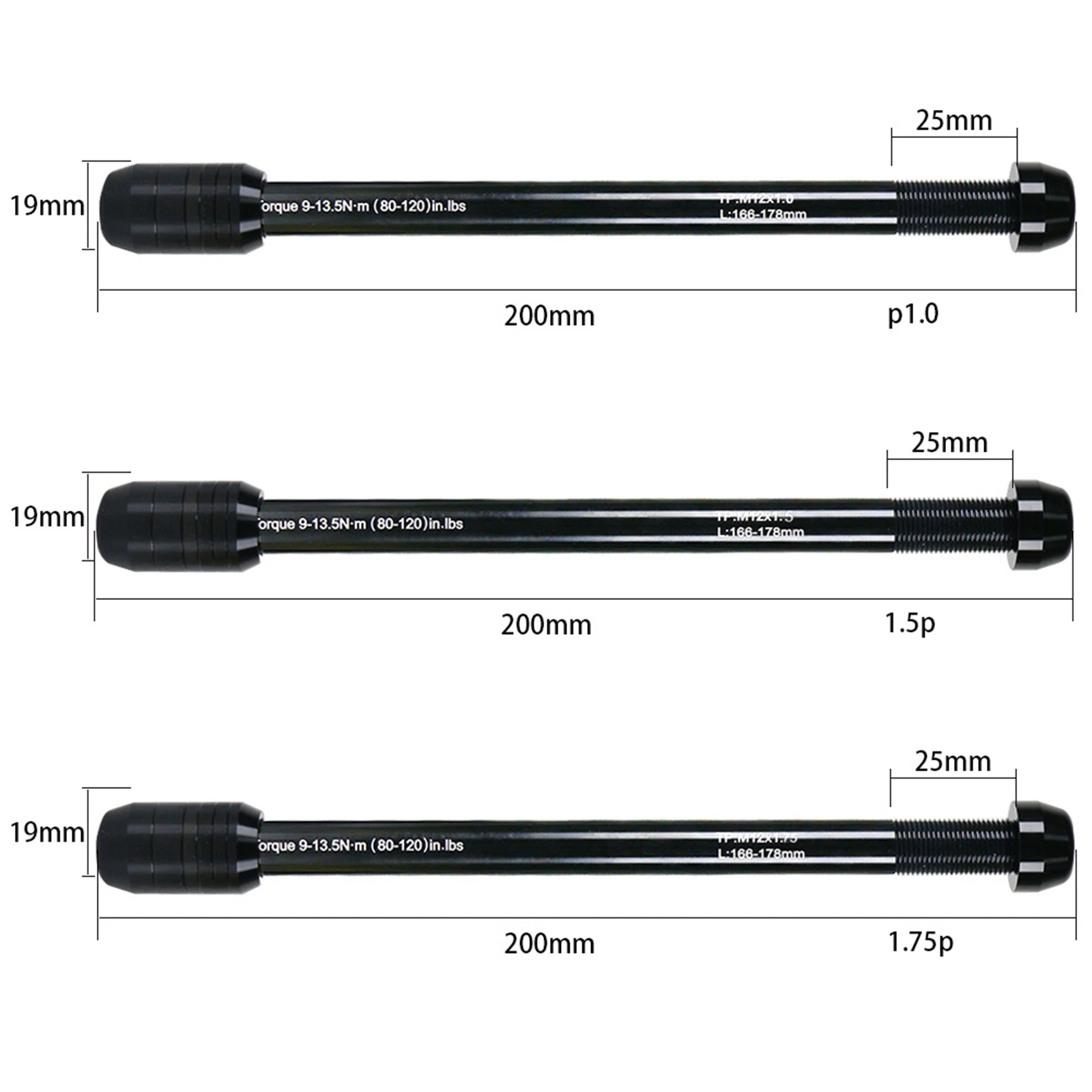 Bike Trainer Thru Axle Skewer 12x142-148mm Aluminum Alloy CNC Machined For Indoor Cycling P1.0 P1.5 P1.75