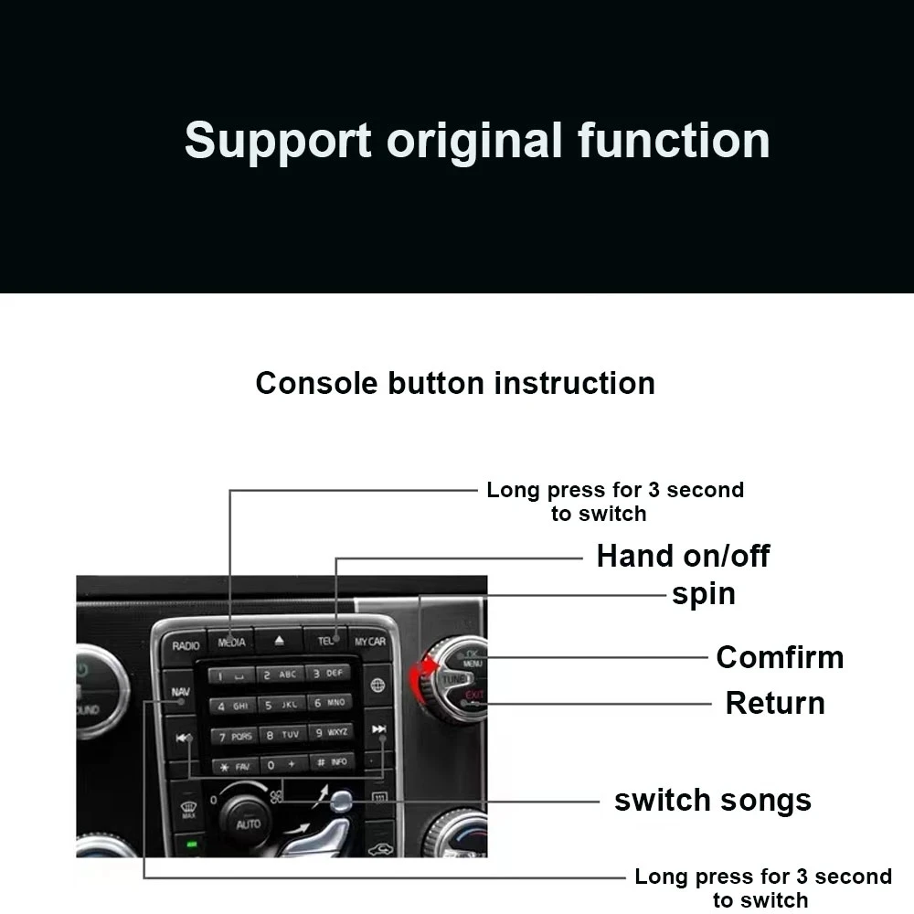 Carplay inalámbrico para Volvo, decodificador de interfaz automática, Apple, Carplay, Android, para Volvo 2011-2019, XC60, S60, V40, V60, XC70, S80, C5