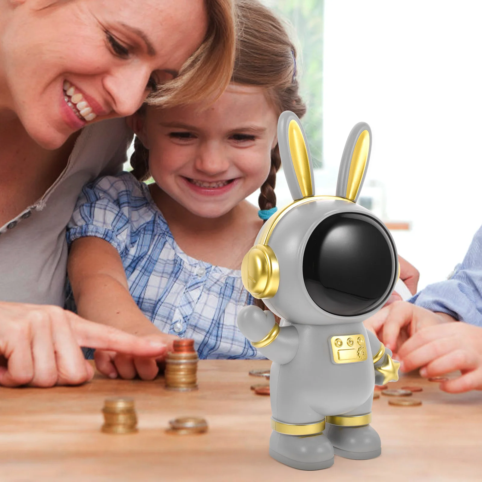 أرنب شكل الأرنب حصالة على شكل حيوان عملة توفير جرة الاطفال المال تخزين سطح المكتب الديكور هدية أرنب حصالة على شكل حيوان الأرنب ديكور