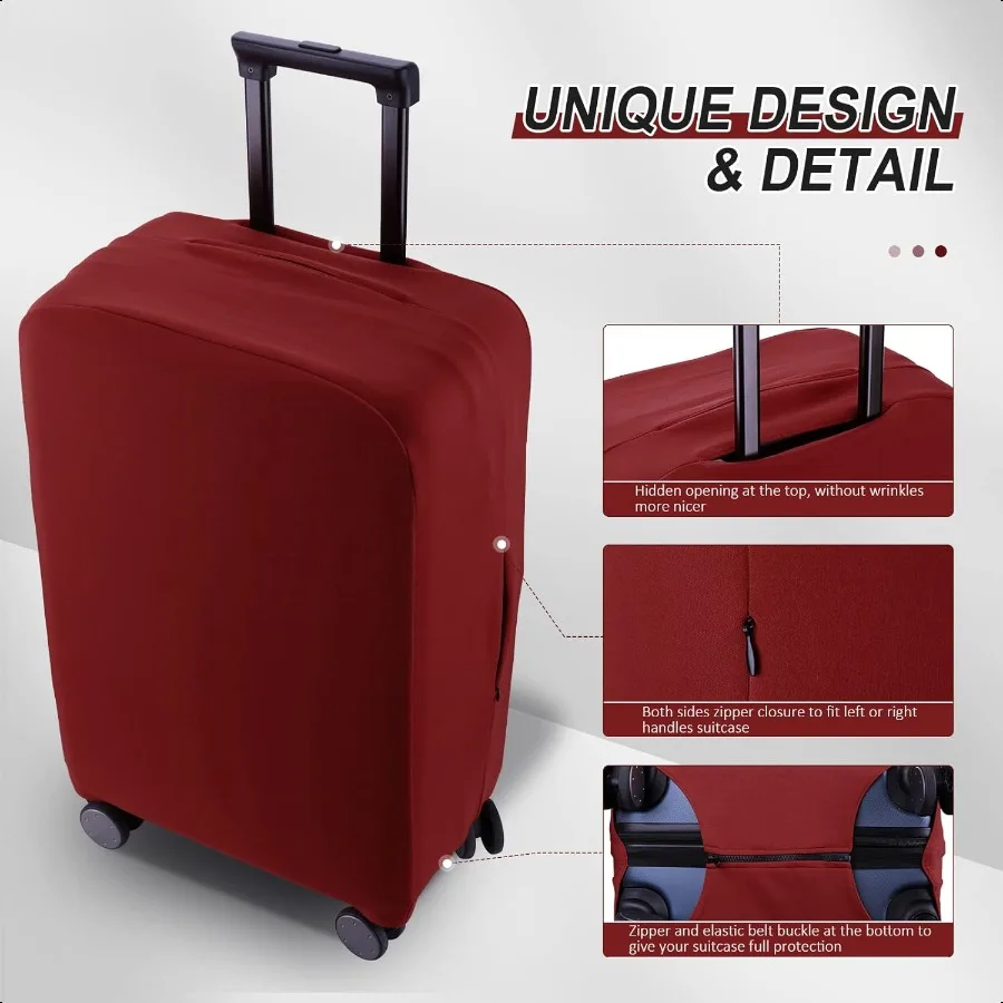 Travel Lage Cover Suitcase Protector ScratchResistant Fit 1931 Inch Suitcase Not Included Suitcase Claret S(1921 inch )