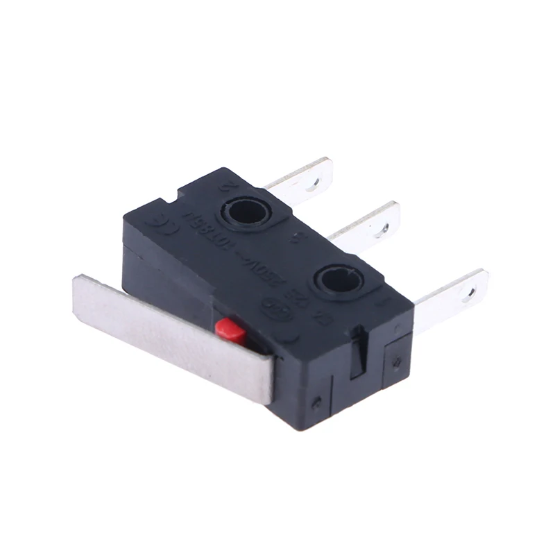 Microinterruptor de pie largo, 5 piezas, 3 pines, NO/NC, Mini interruptor de límite, 5A, 250VAC, KW12
