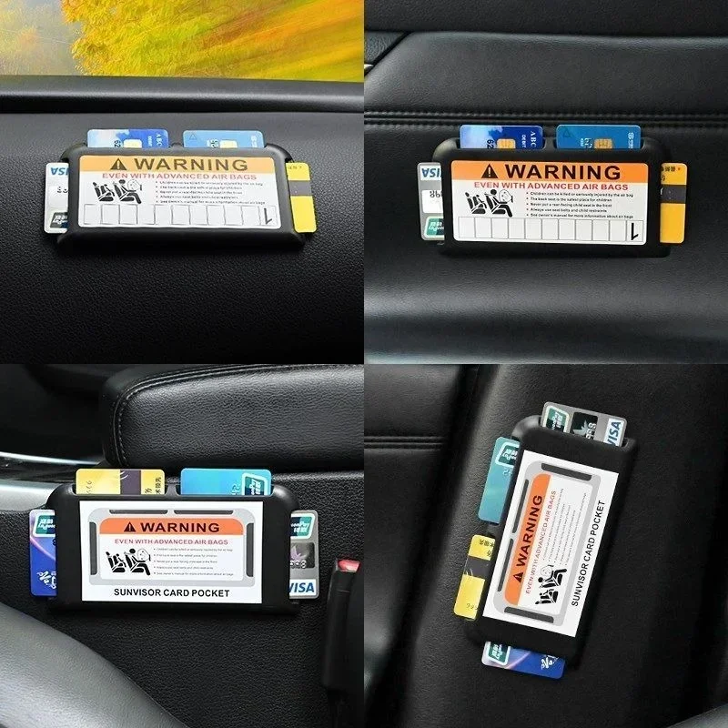 Car Sun Visor Card Holder Instrument Panel Pasting Organizer Temporary Parking Phone Number Clip Interior Stowing Tidying