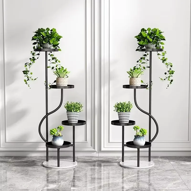 for Modern Simple Multi-Layer Stepped Iron Flower Stand Light Luxury Living Room Decorative Green Plant Flowerpot Setting