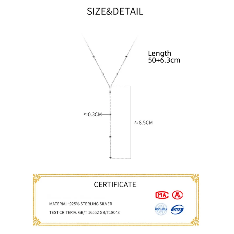 La Monada Naszyjnik damski 925 Srebrne łańcuszki Kobieta na szyi Minimalistyczny wisiorek na łańcuszku Drobna biżuteria dla kobiet Naszyjnik Srebrne dziewczyny — zdjęcie 3