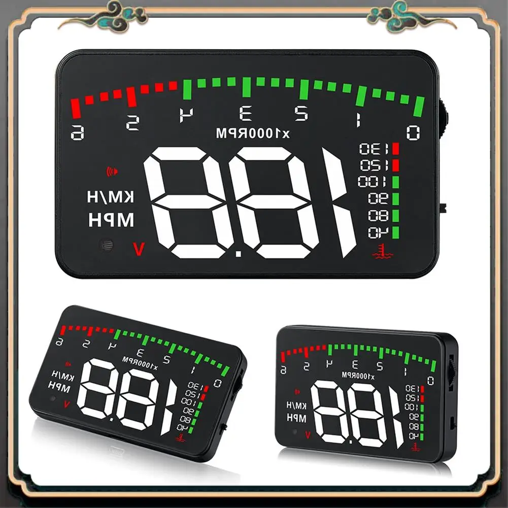 M45K-A900 Car HUD OBD RPM Meter Head-Up Display Car Accessories Multi-Display Car Digital Speed Engine RPM Water Temperature